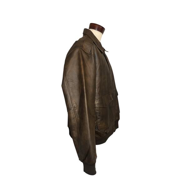 The original James Dean limited edition brown leather bomber jacket size XXL - Picture 4 of 13